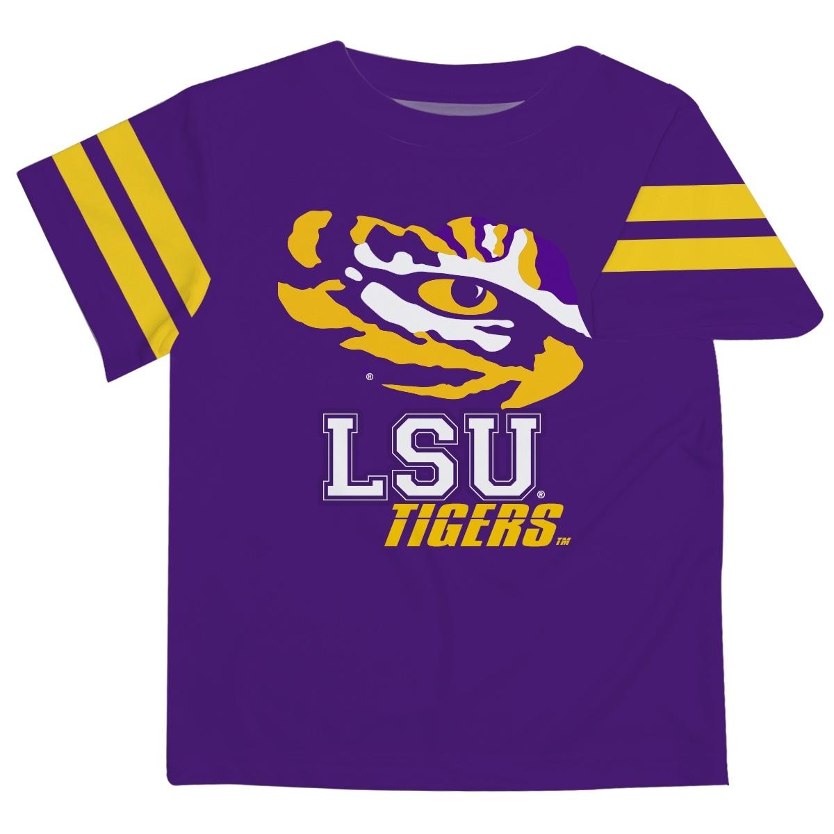 LSU Stripe Purple Tee