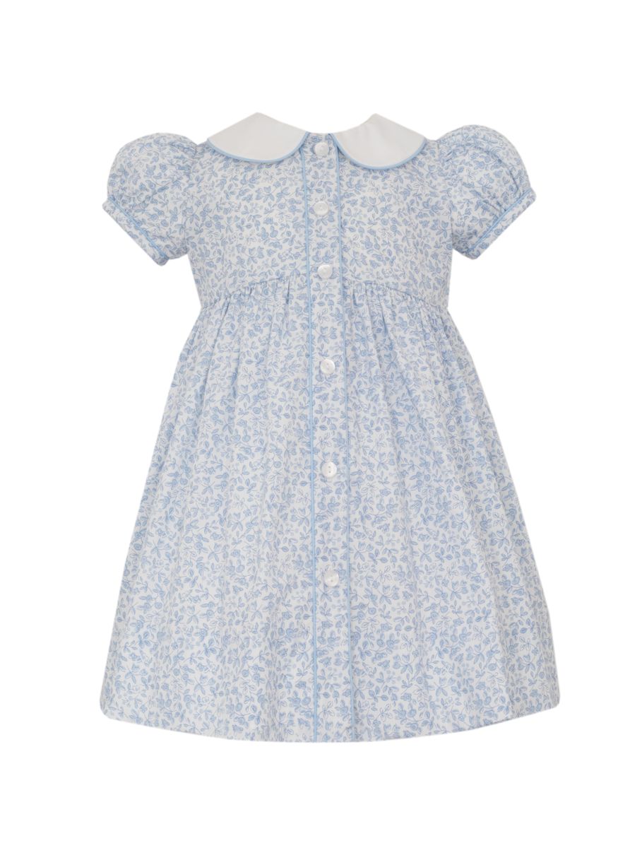 Blue Floral Button Down Dress