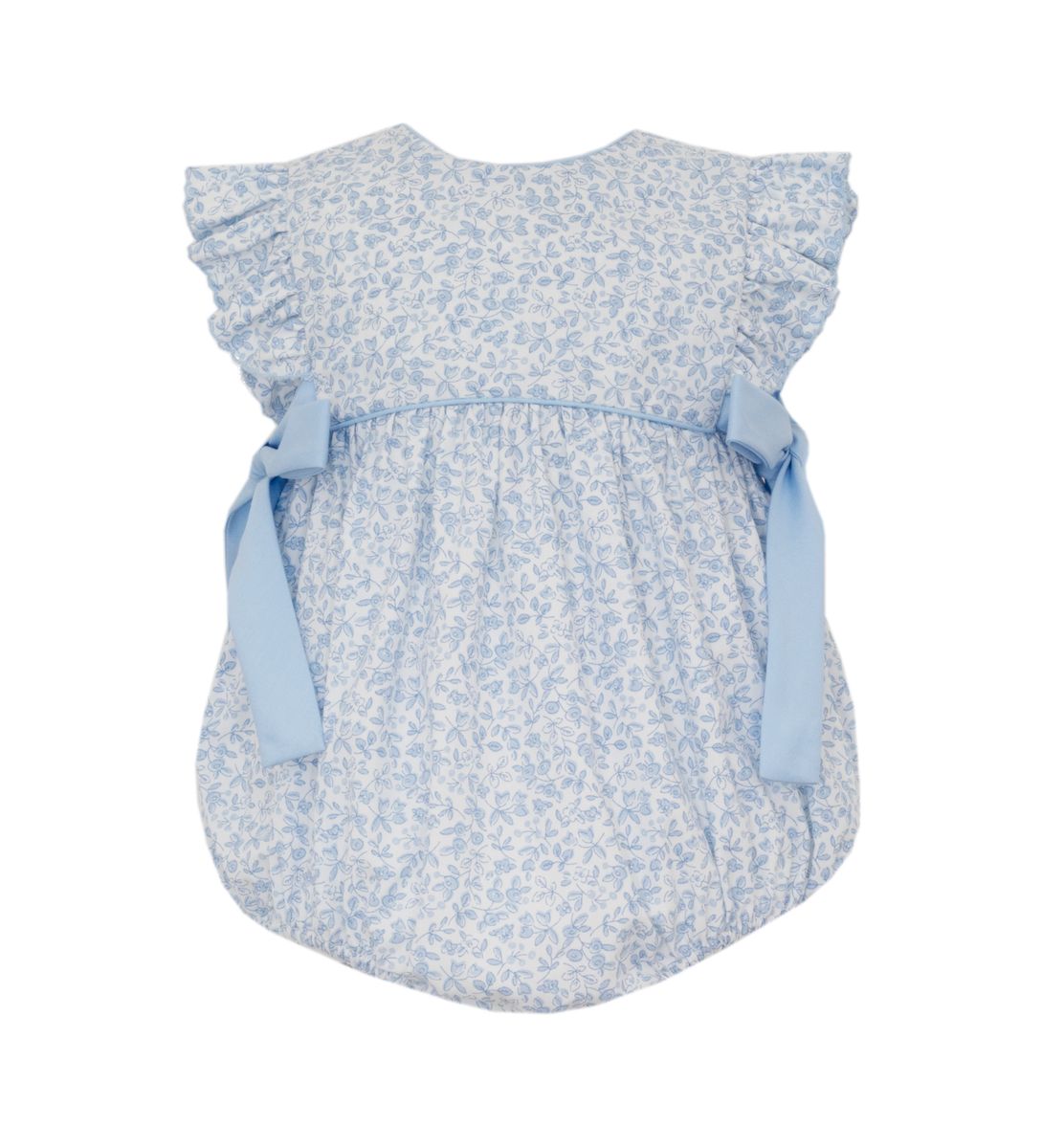 Blue Floral Bubble w/Side Bows