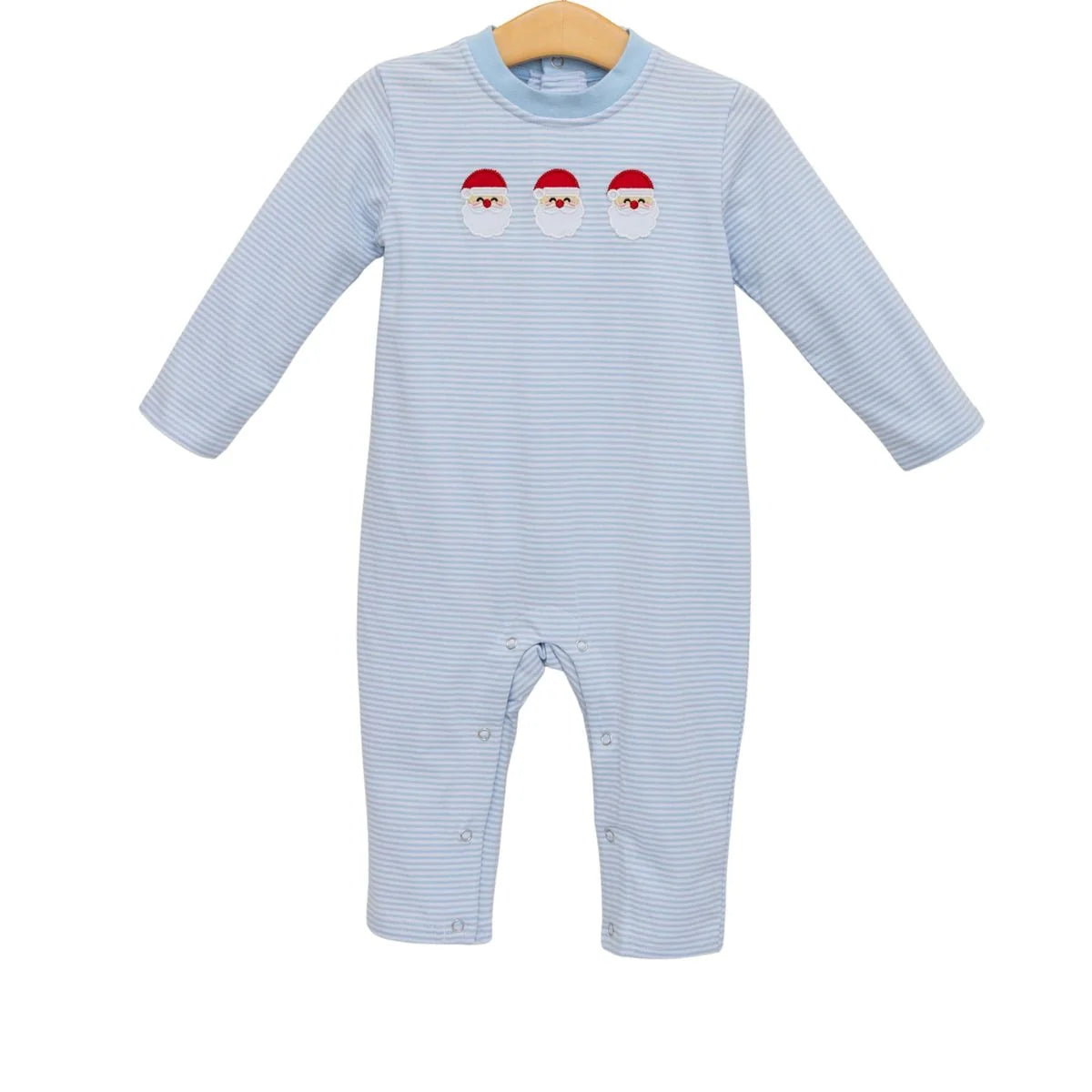 Santa Trio Romper Blue