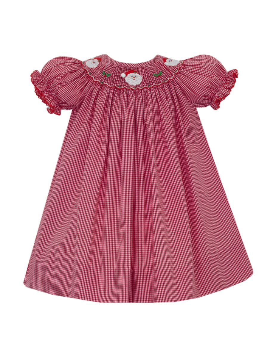 Smk. Santa Face Gingham Dress