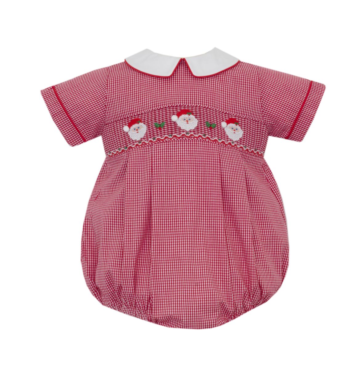 Smk. Santa Face Gingham Bubble