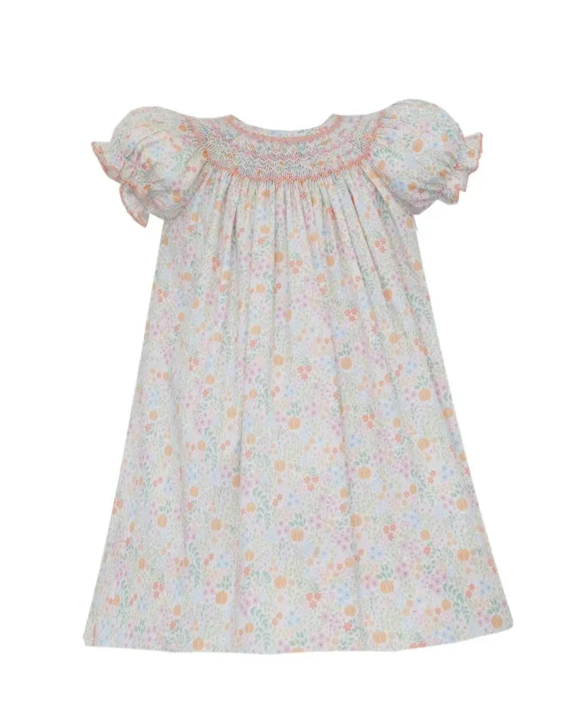 Pumpkin Print Floral Dress