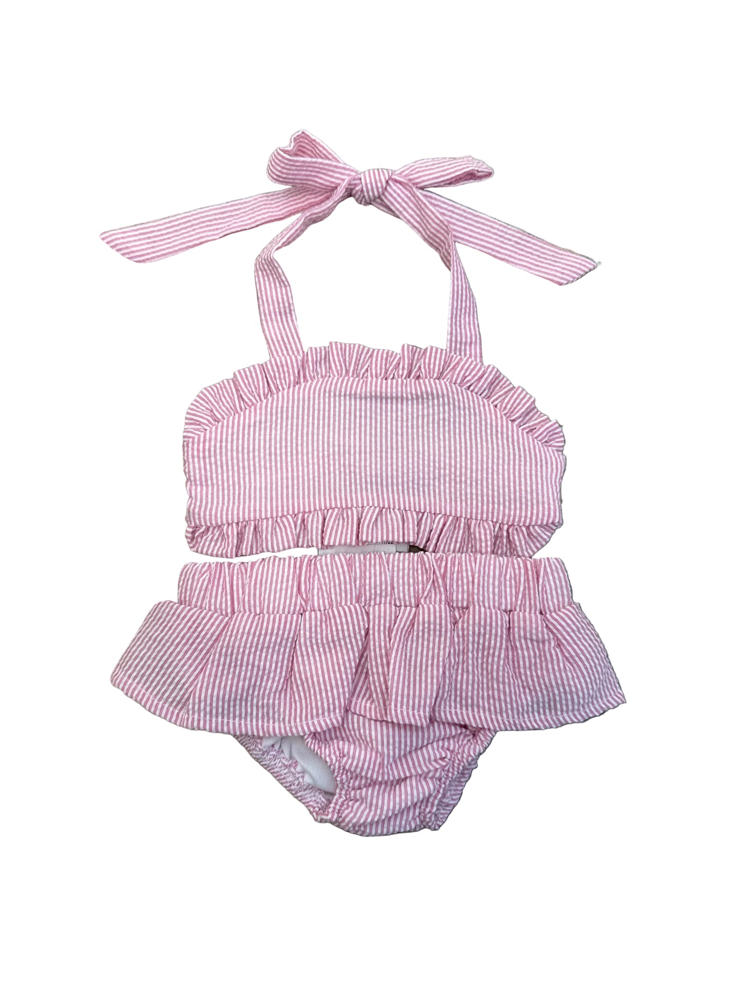 Pink & White Stripe 2pc Swimsuit