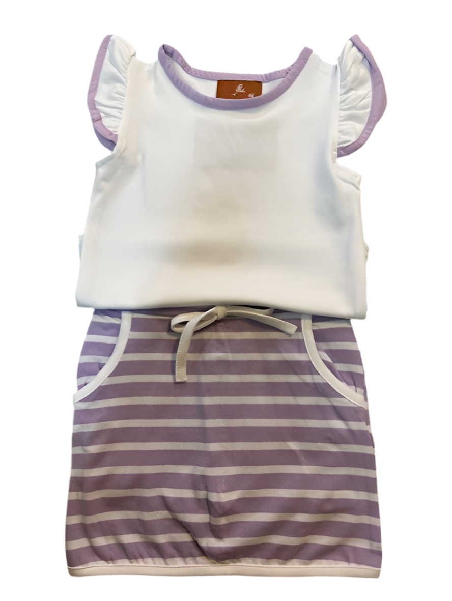 Purple and White Skort Set