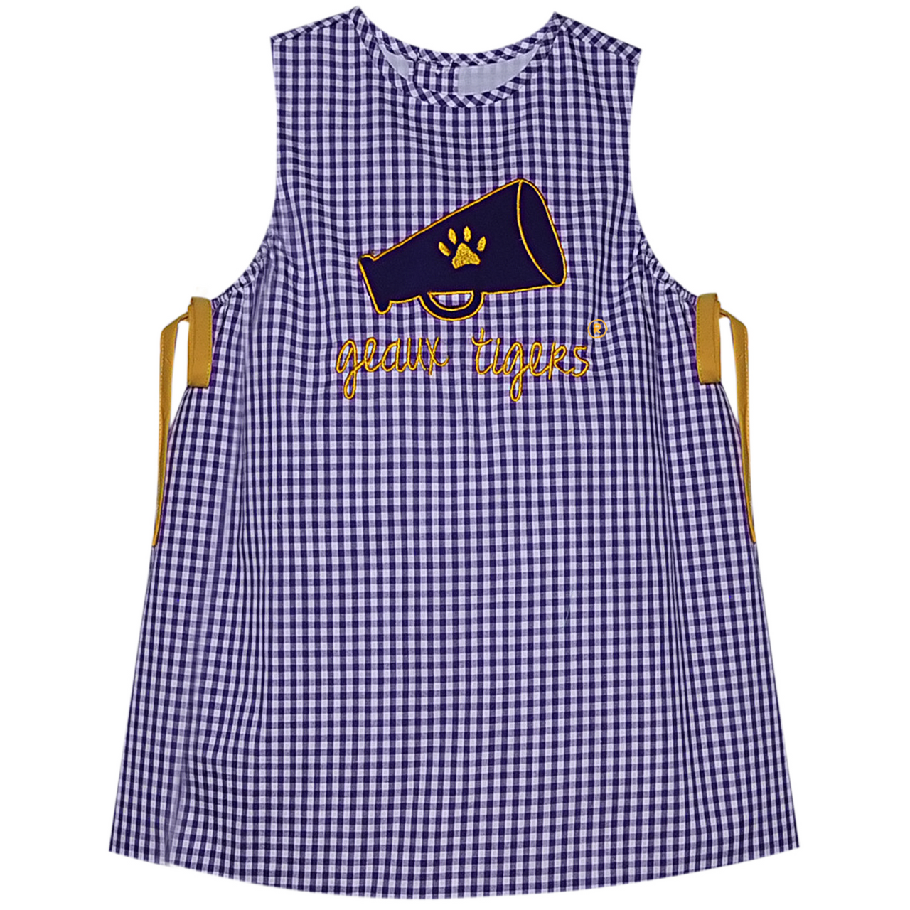 Purple/Gold Megaphone Applique Dress