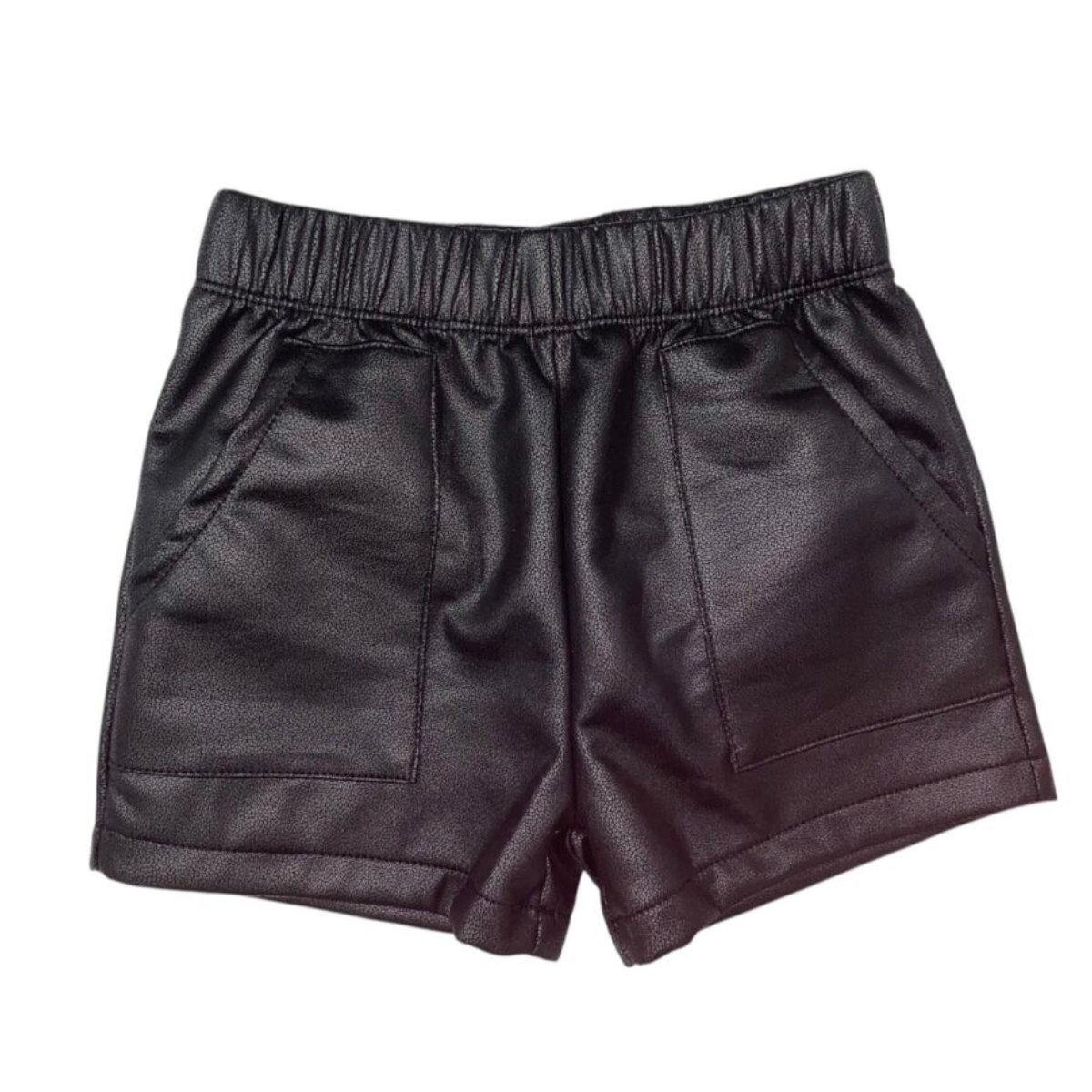 Faux Leather Black Shorts