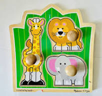 Jumbo Knob Puzzle Jungle Friends