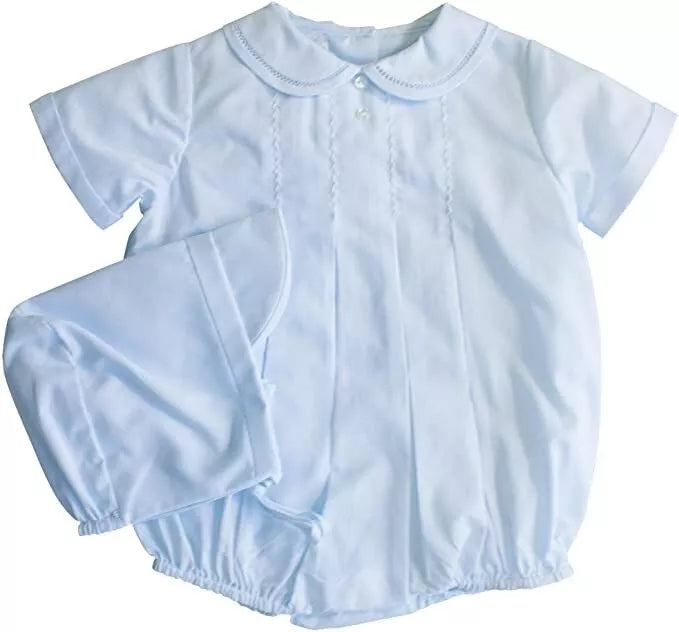 Blue Crosshatch Bubble/Hat