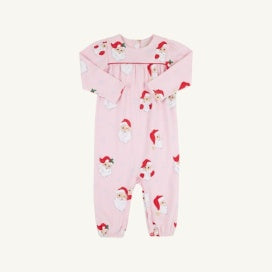 Long Sleeve Penny Playsuit Dear Santa (Palm Beach Pink)