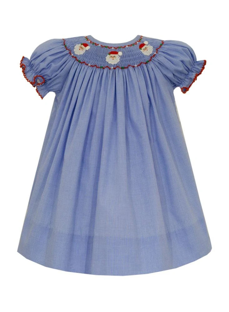 Santa Face Micro Blue Dress