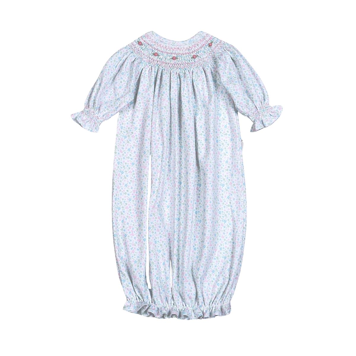 Mini Floral smk gown w/bonnet