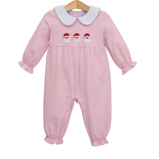 Santa Trio Romper Pink