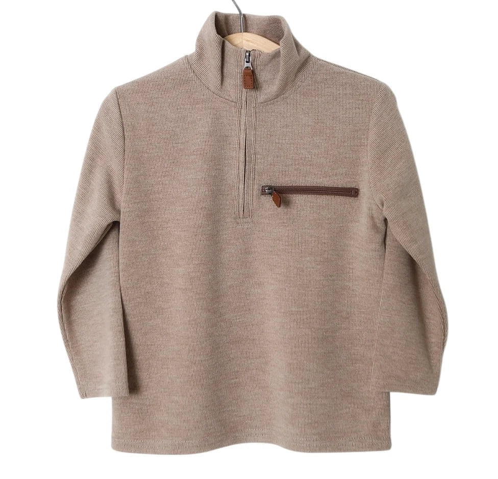 Tan 1/4 Zip Pullover