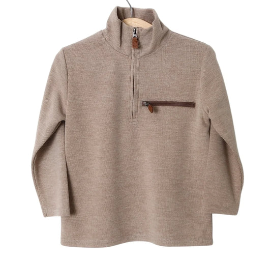 Tan 1/4 Zip Pullover