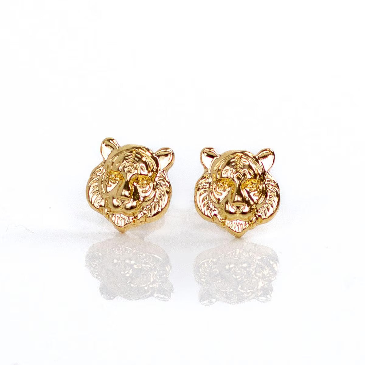 Tiger Head Stud Earrings