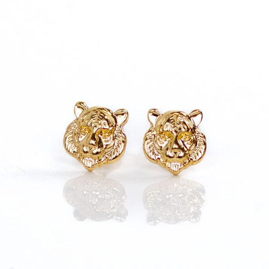 Tiger Head Stud Earrings