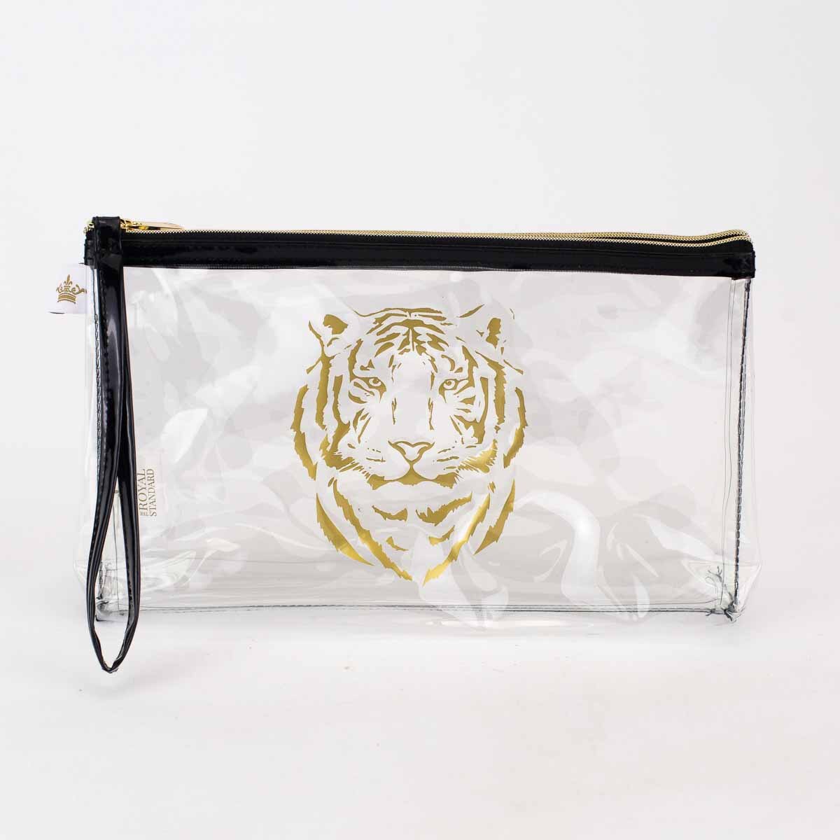 Tiger Clear double zip pouch