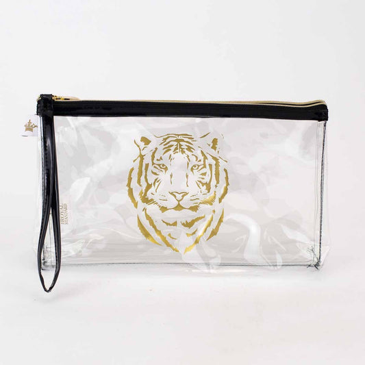 Tiger Clear double zip pouch