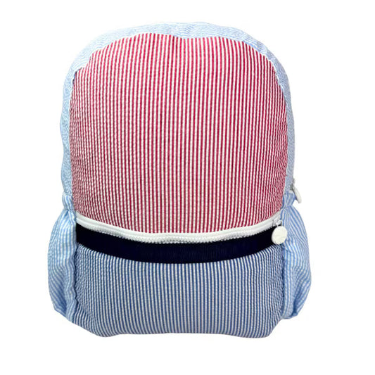 Yankee Doodle Seersucker Backpack (Med)