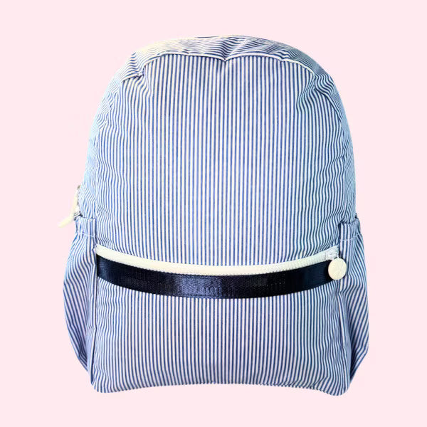 Navy Preppy Stripe Backpack(Med)