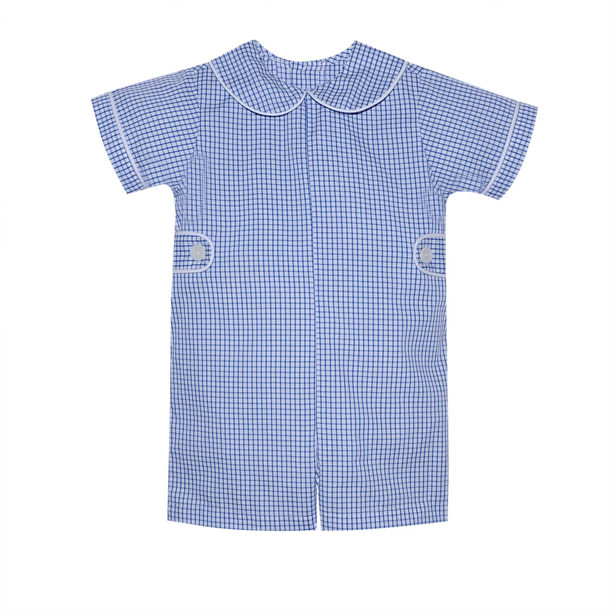 Royal Blue Check Romper