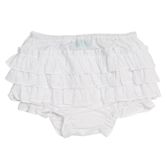 Ruffle Diaper Cover - White