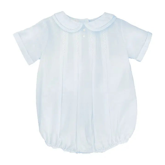 Blue Feather Stitch Romper w/Hat