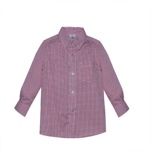 Red Square Button Down