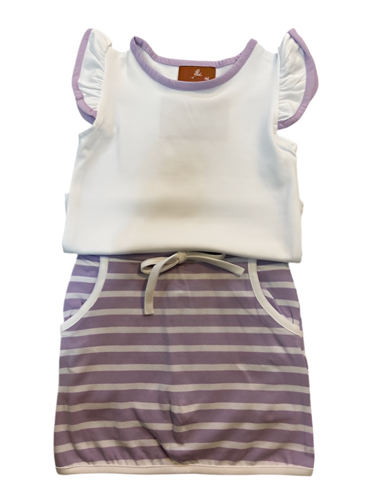 Purple and White Skort Set