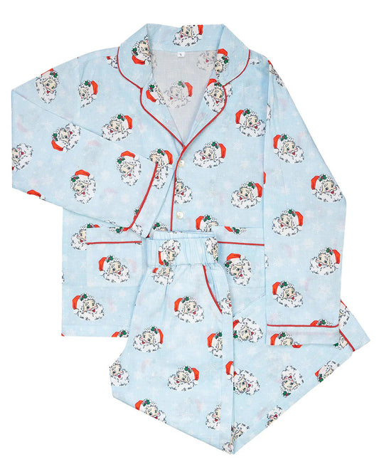 Blue Vintage Santa PJ set