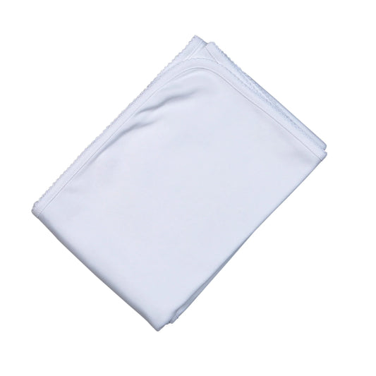 White Receiving Blanket White Trim