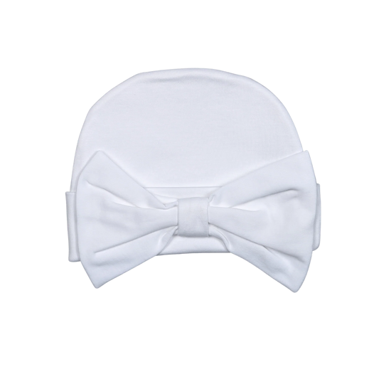 White Bow/White Beanie