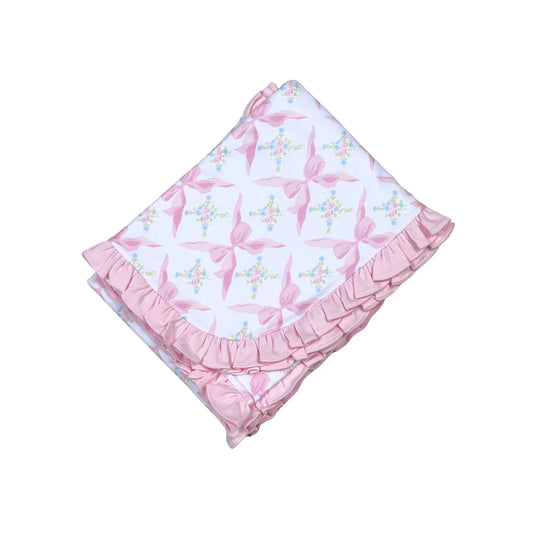 Pink Bows/ Ruffle Blanket