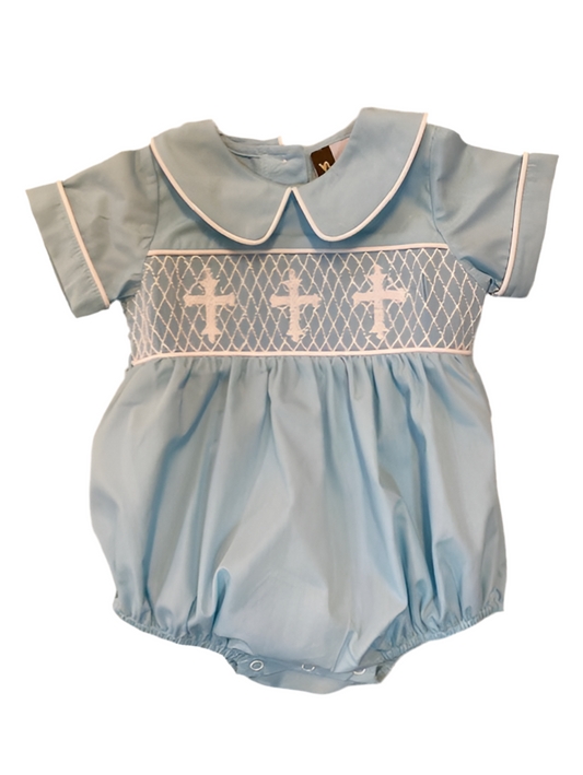 Faith Smocked Boy Bubble