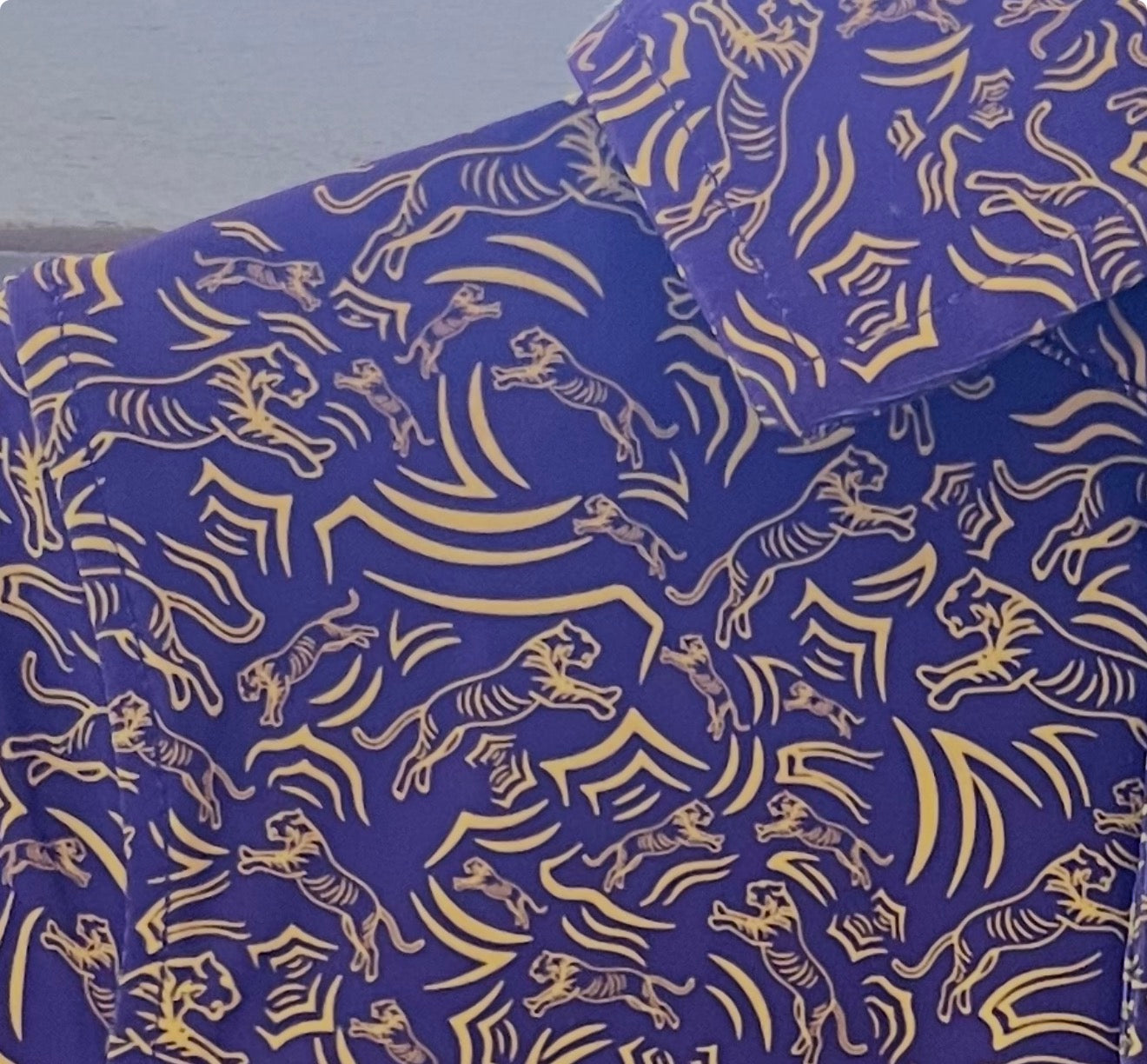 Purple/Gold Tiger polo