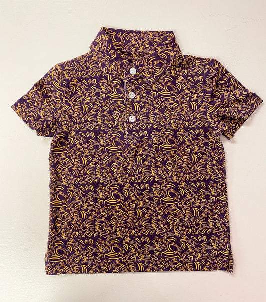 Purple/Gold Tiger polo