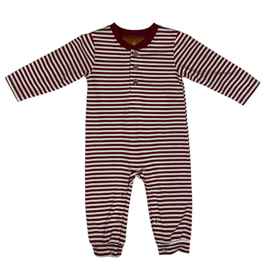 Easton Maroon Stripe Romper