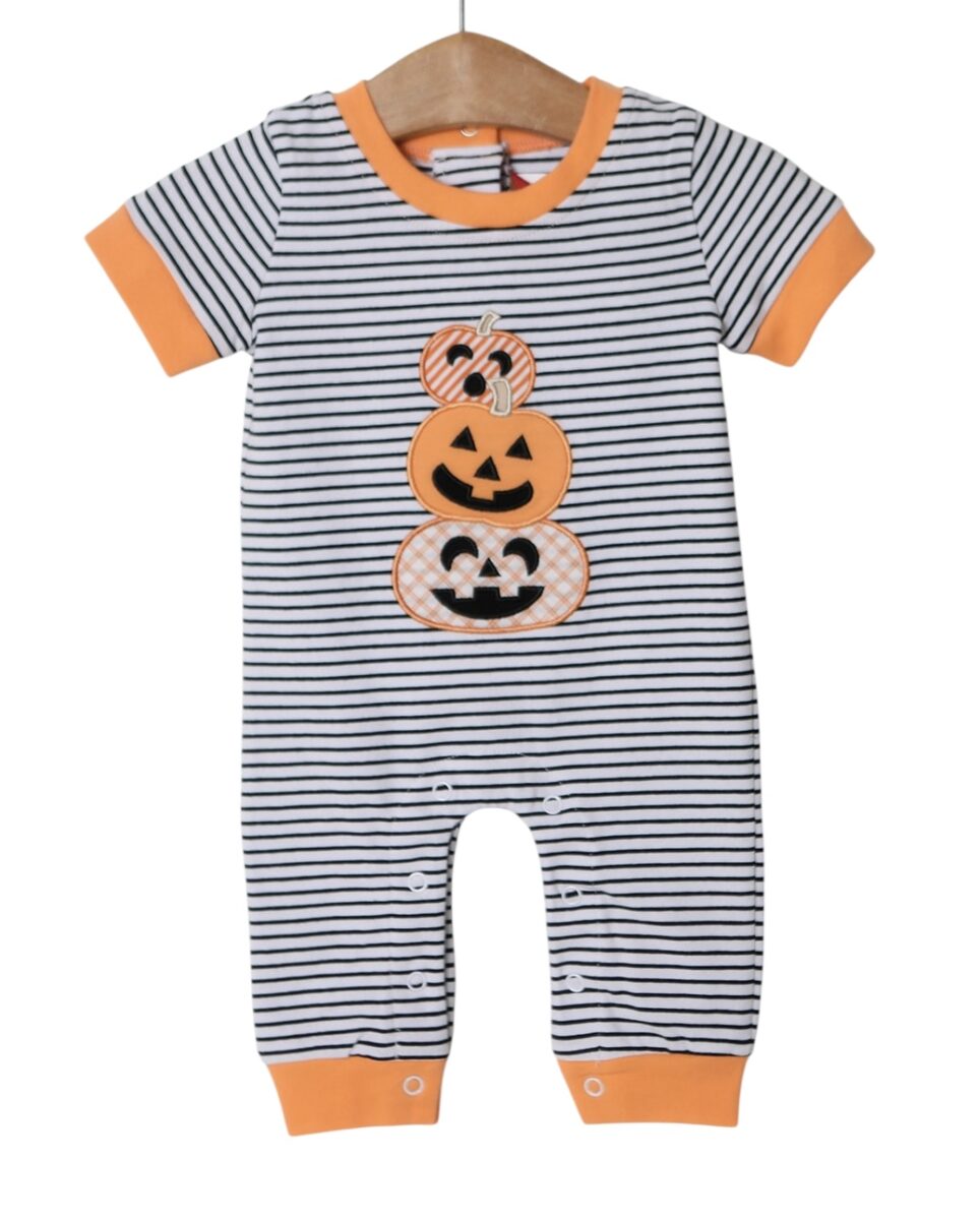 Jack-O-Lantern Boys Romper