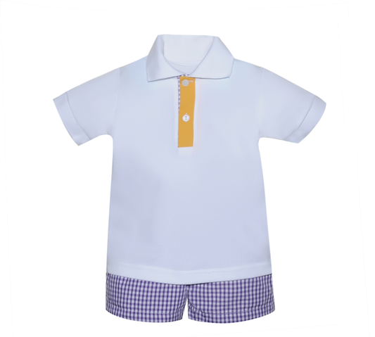 Purple/Gold Short Set