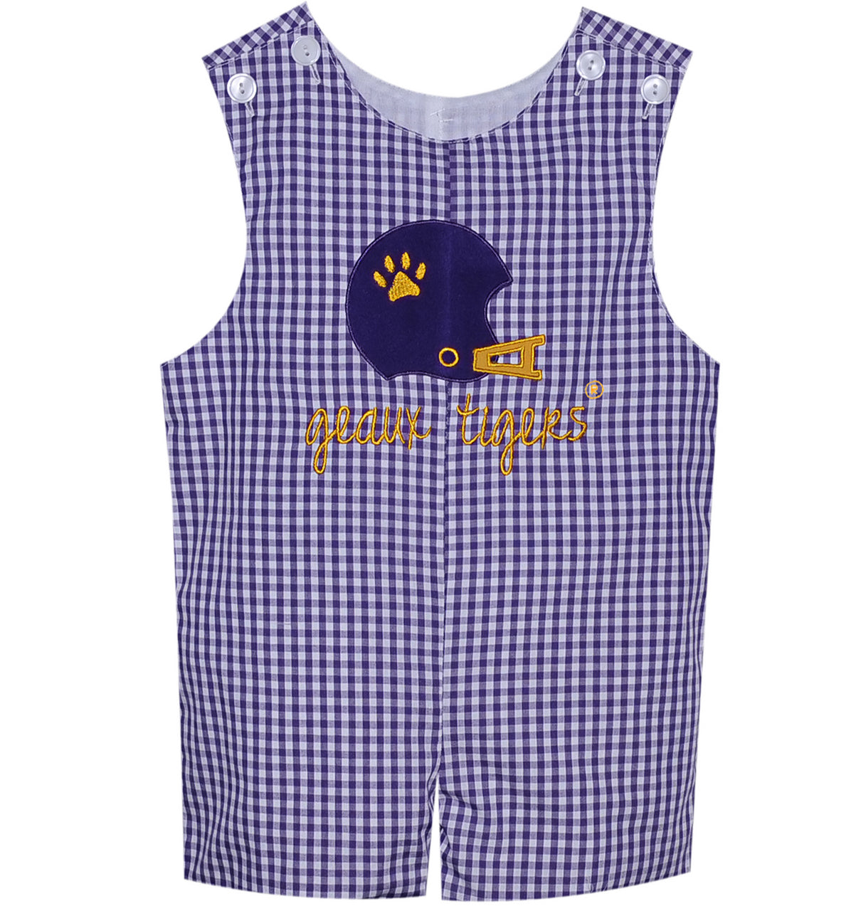 Helmet Applique Purple/Gold Shortall