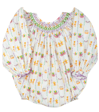 Mardi Gras Smocked Bubble