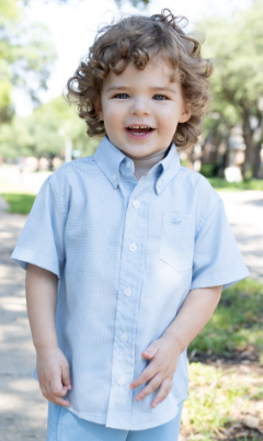 Blue Gingham Fishing Shirt