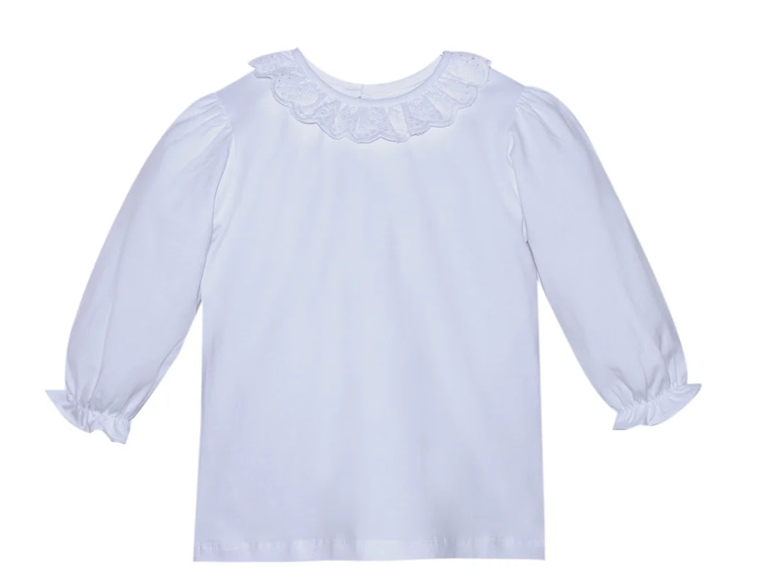 Peach Nora Dress w/White Blouse