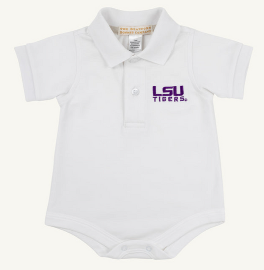 LSU White Polo Onesie