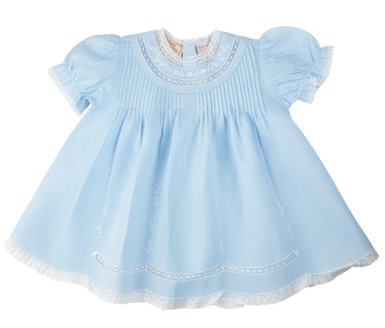 Blue Lace Trim EMB Slip Dress