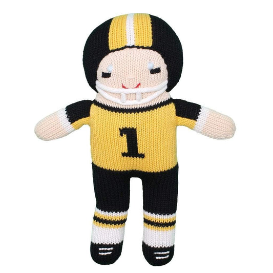 Small Gold/BK Football Rattle