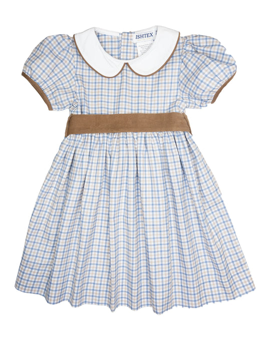 Blue/Khaki Plaid Dress