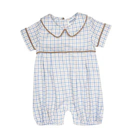 Blue/Khaki Plaid Romper