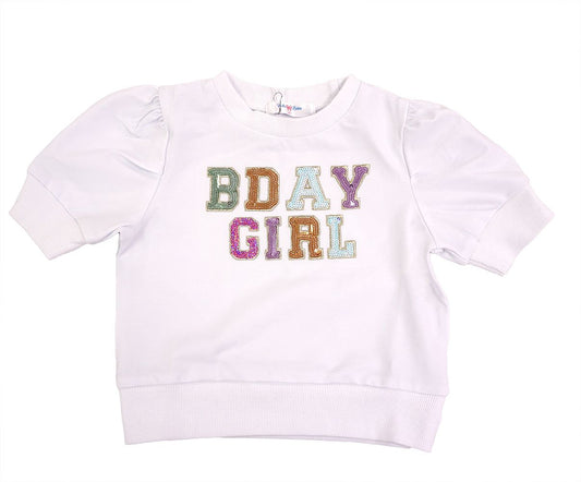 BDay Puff Sleeve Shirt White